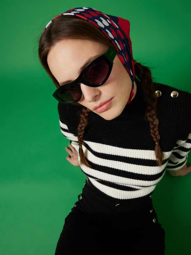 Foulard carré imprimé coeur