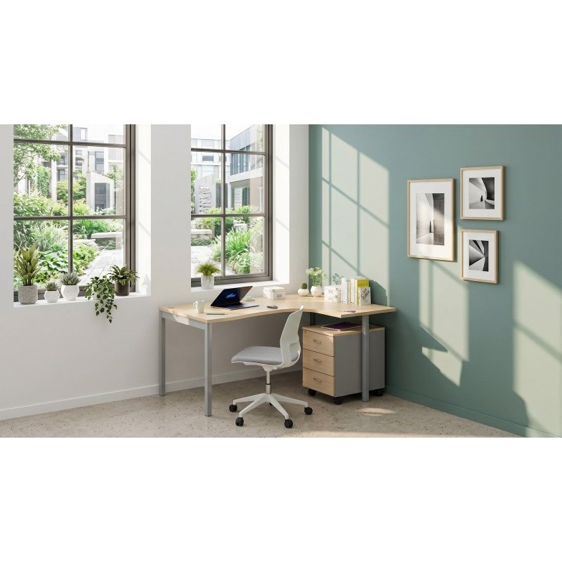 Bureau compact Squadra piètement métal