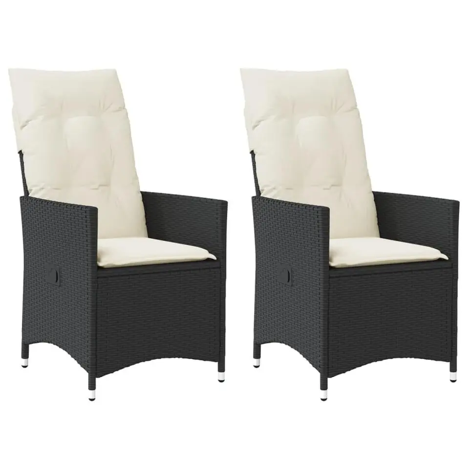 vidaXL - Tuinstoel - Zwart - Poly rattan - 2 stuks