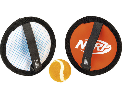 Neopreen NERF vangbalset bestaande uit 2 vangers en een tennisbal