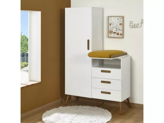 Armoire panneaux de fibres blanc ZAHIA
