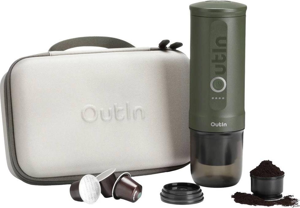 Outin Nano espresso machine met beschermkoffer - Dark Green