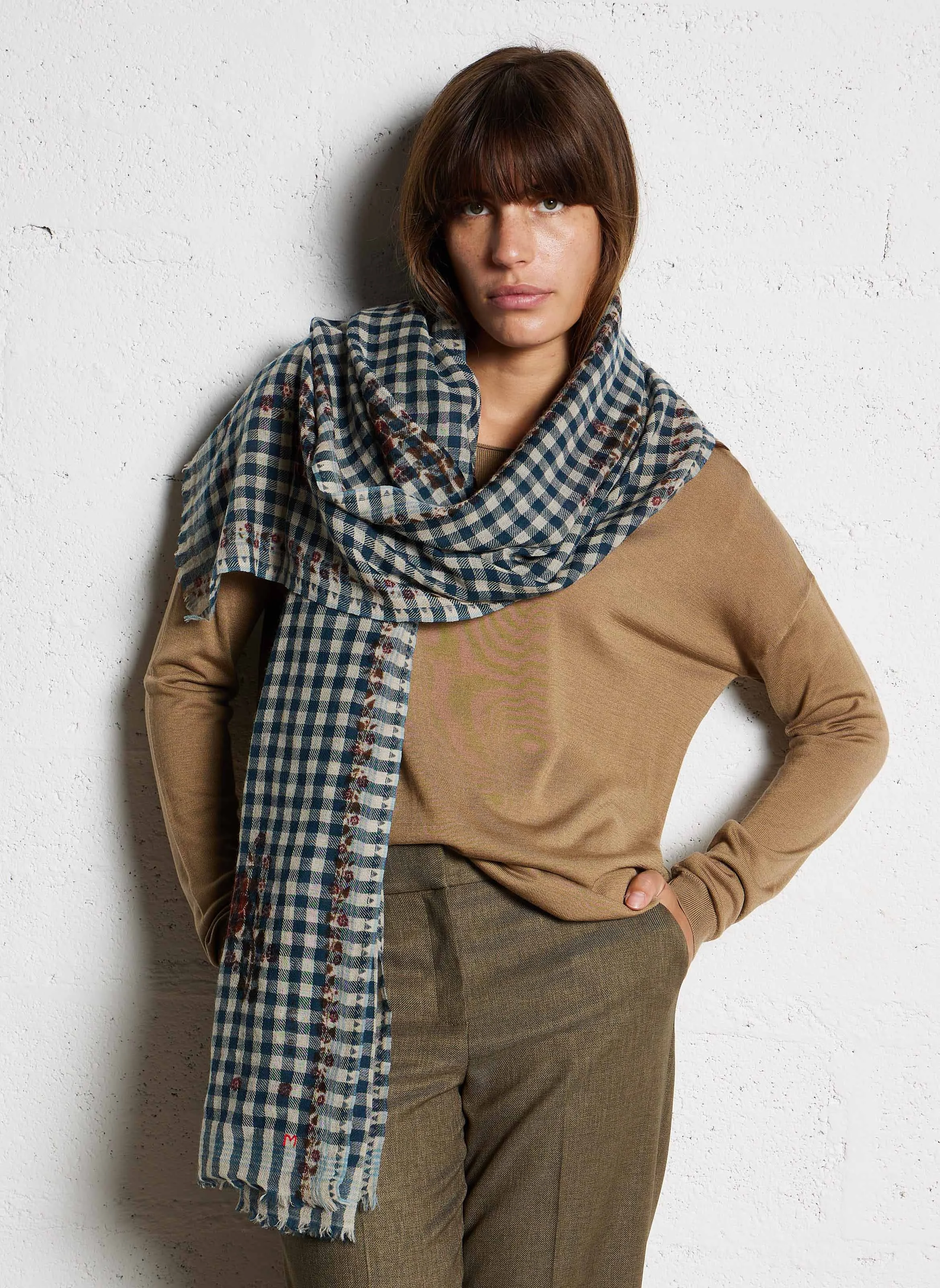 N°693 - Echarpe en laine | Bleu