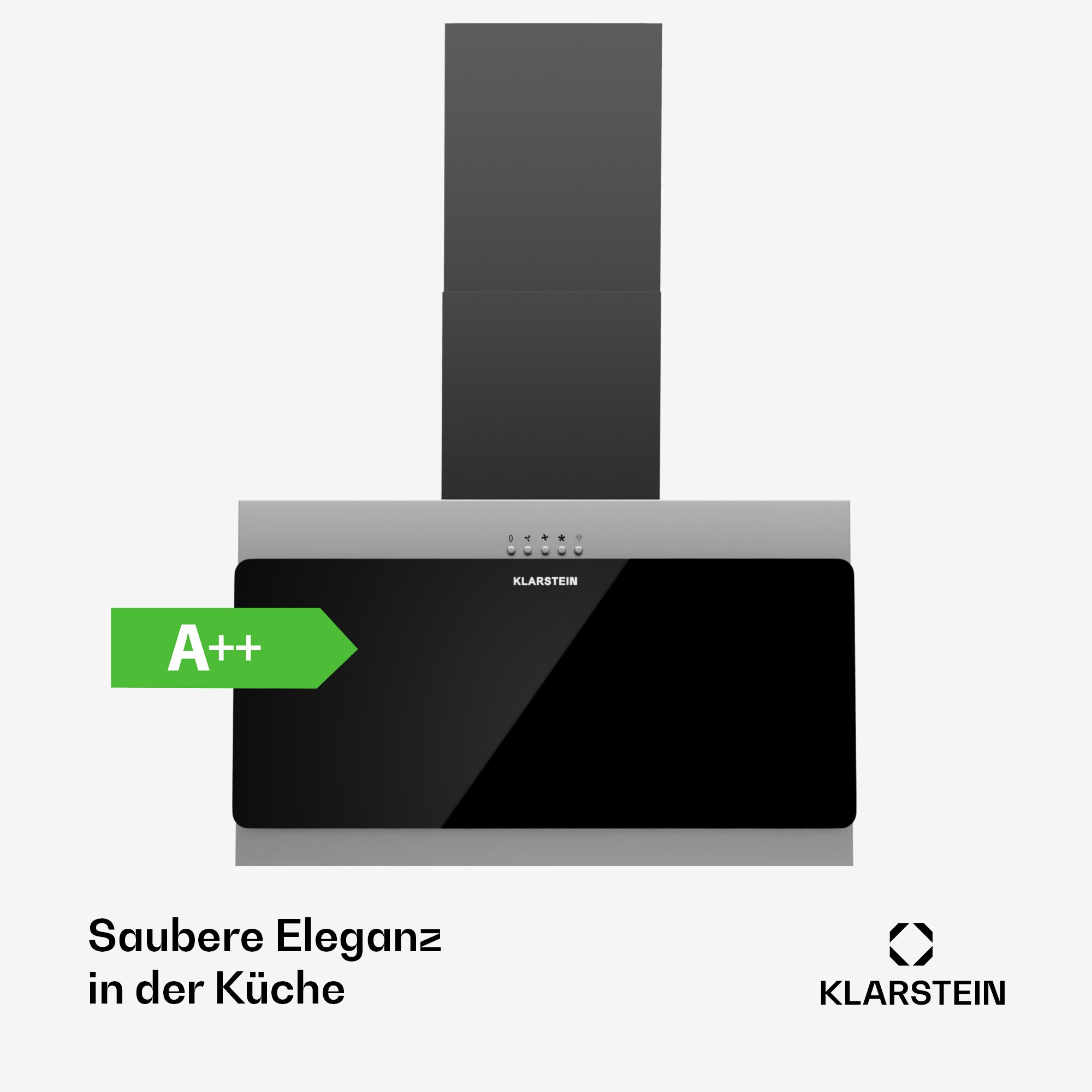 Alessia 60 Dunstabzugshaube Kopffreihaube 247 m³/h Push Control Schwarz