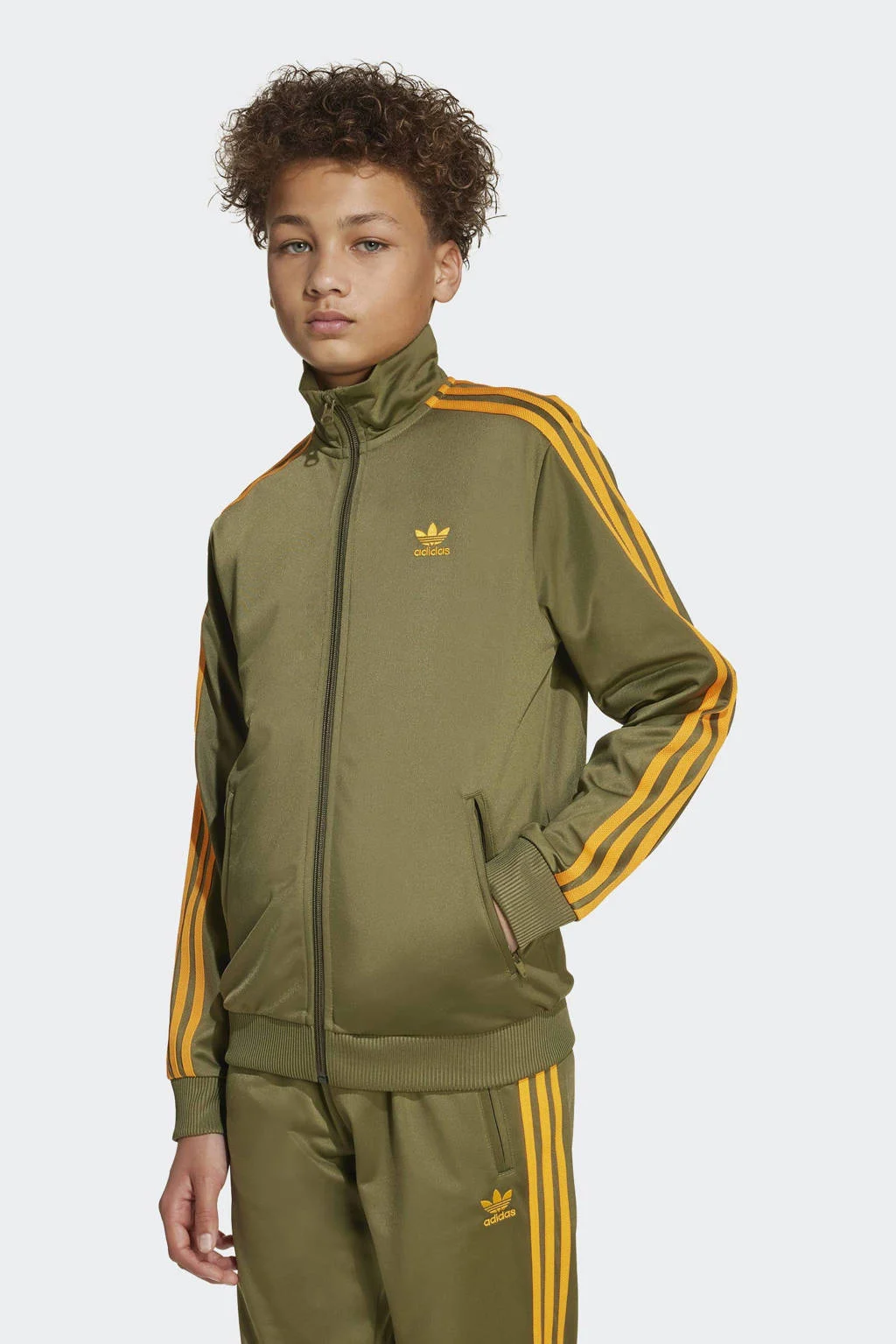 adidas Originals Adicolor Firebird jack olijfgroen/geel