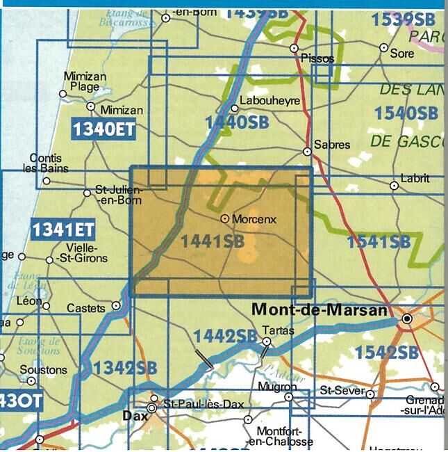 IGN - 1441 SB MORCENX RION DES LANDES 1 25 000