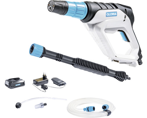 GLORIA MultiJet 18V Set - Accu hogedrukreiniger, krachtig sproeisysteem, multifunctioneel, regelbare druk, max. 25 bar, incl. BOSCH accu