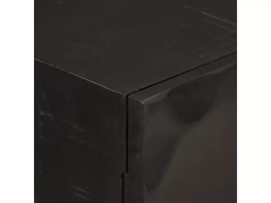 Buffet noir 55x30x76 cm bois massif de manguier et fer