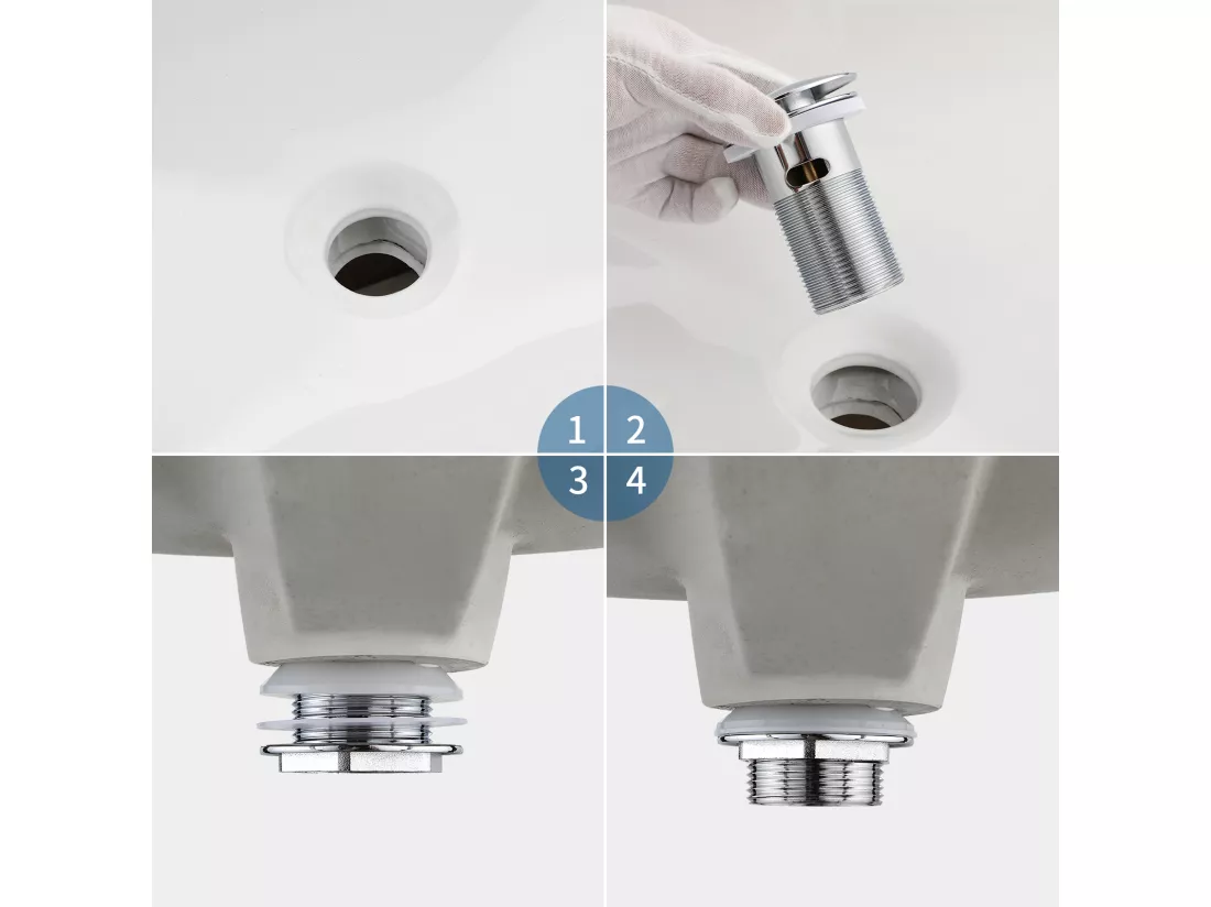 2PCS Bonde de Lavabo Bonde Pop-up avec Trop-plein Automatique Universelle Noir+Chromé Vasque Baignoire Salle de Bain