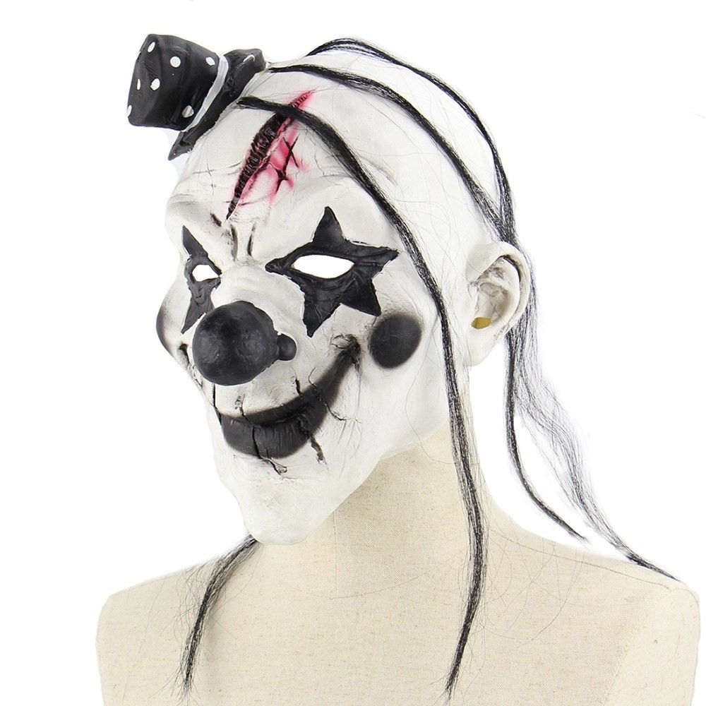 Latex Grusel Maske Halloween Gesichtsmaske Kostüm Zubehör Motto Party Accessoire Fasnachts Foto Requisite - Grusel Clown