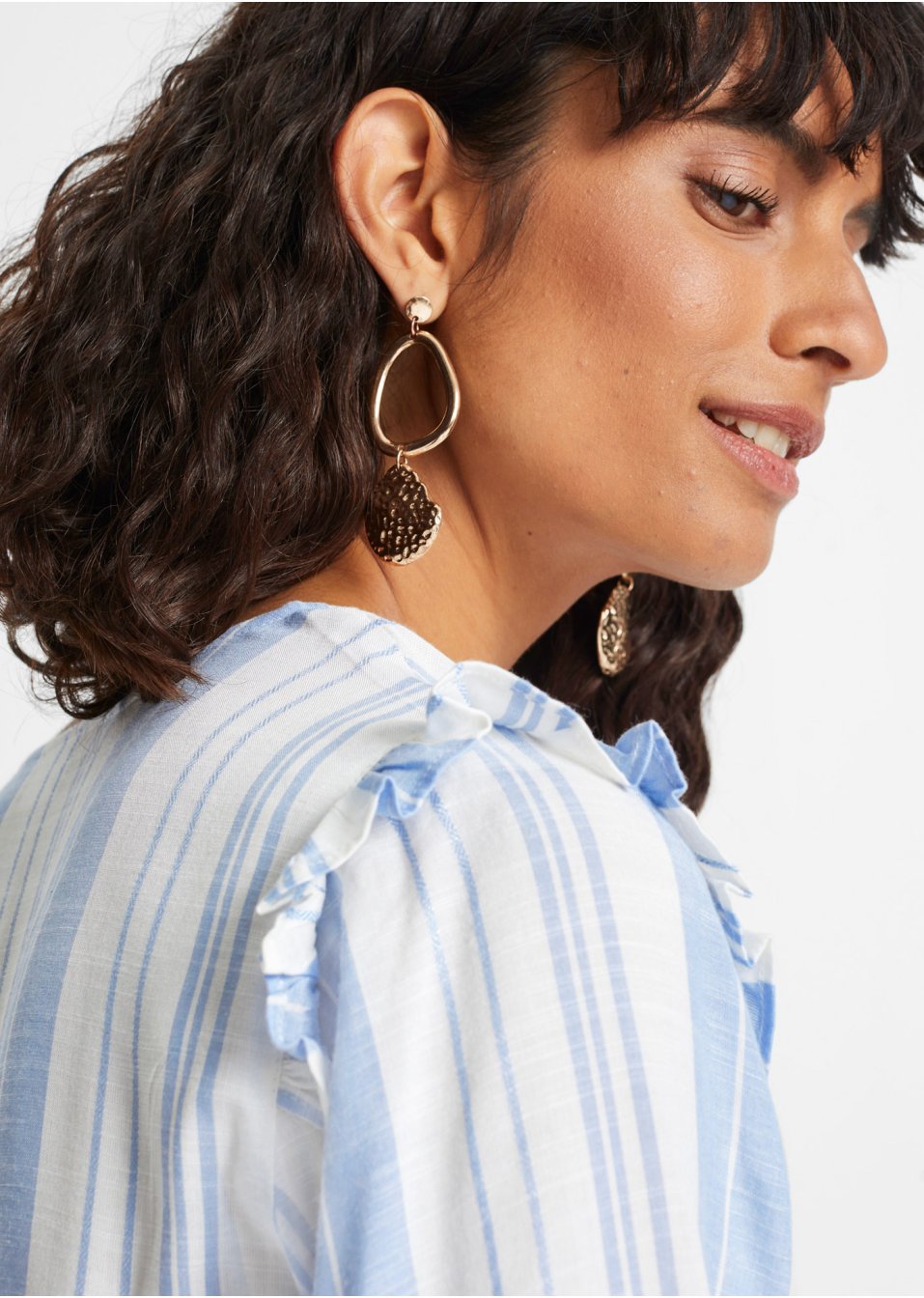 Blouse rayée à ruchés