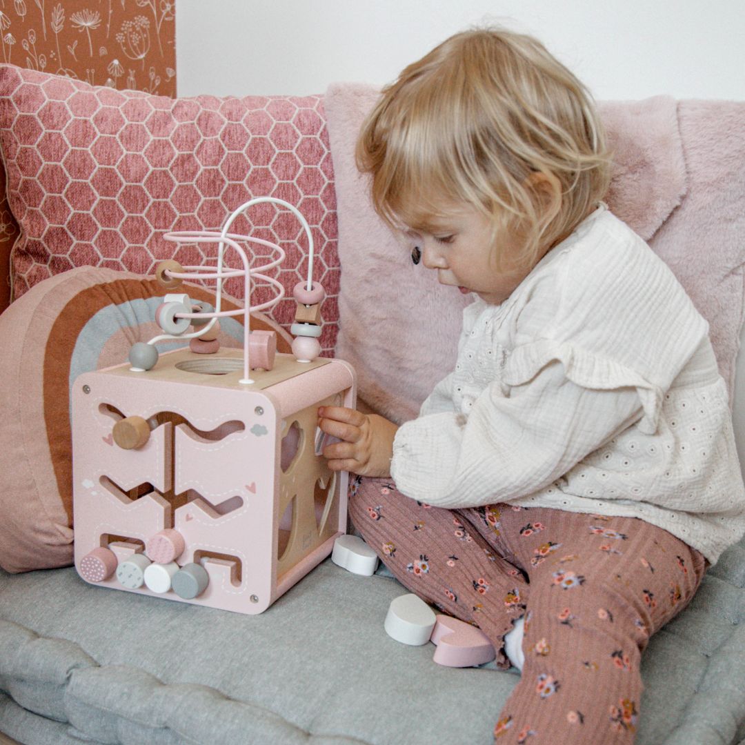 Label label activiteitenkubus pink