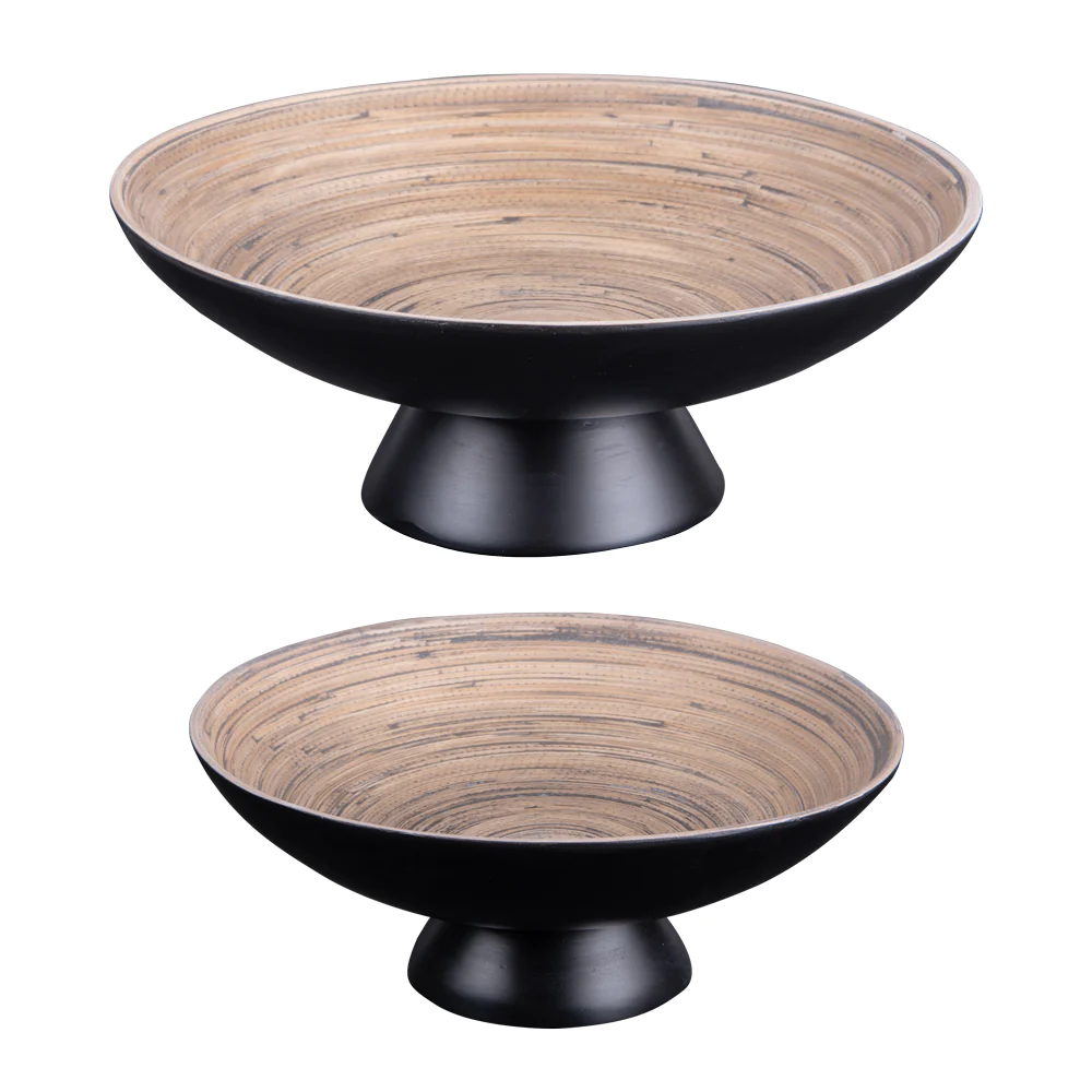 Set de 2 coupes sur pied en bambou noir Table passion