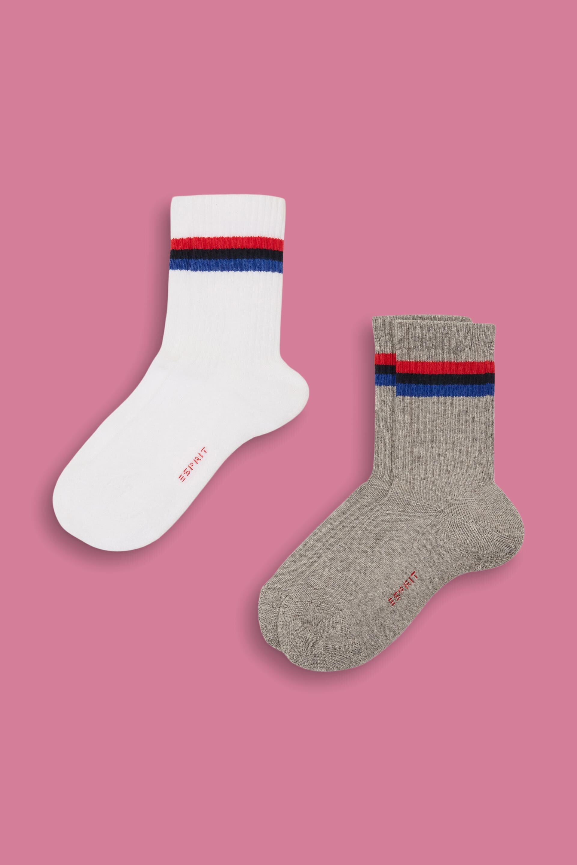 Lot de 2paires de chaussettes côtelées à rayures