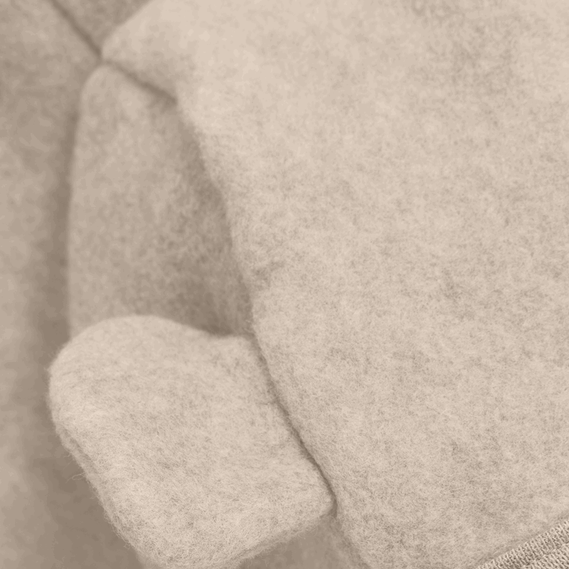 Pram Suit Ears Cot. Fleece Camel Melange - Huttelihut - Rumpetroll