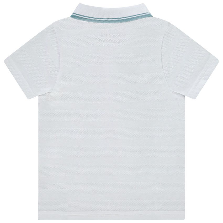 Polo manches courtes print fantaisie pour bébé garçon - Blanc