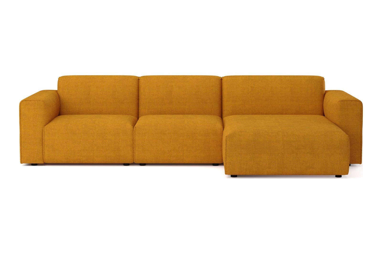Monaco Lux 2,5-seter med XL sjeselong høyre Tekstil Fjord 9 Amber med sorte ben. Lux komfort.