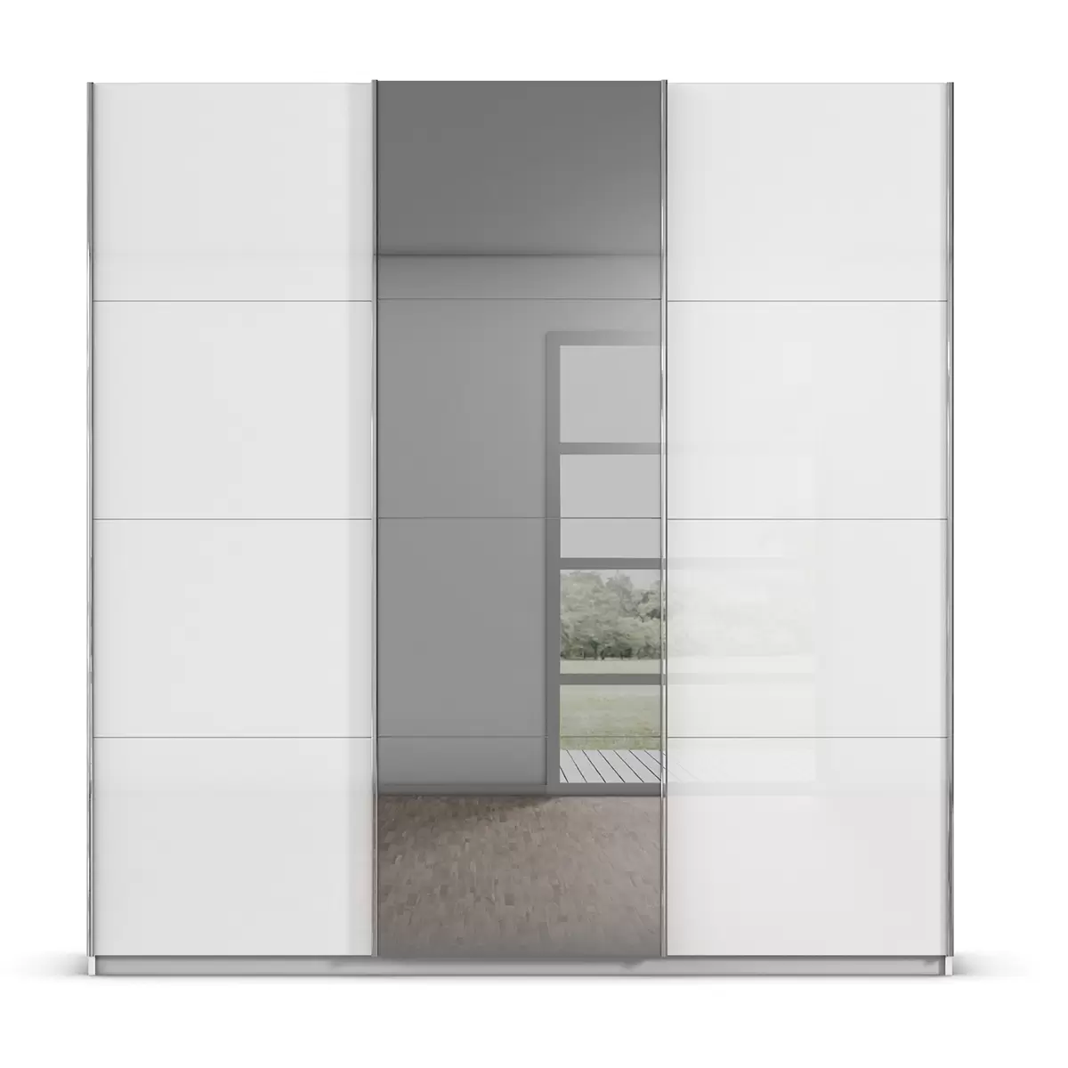Schwebetürenschrank 3trg. Fifty weiss