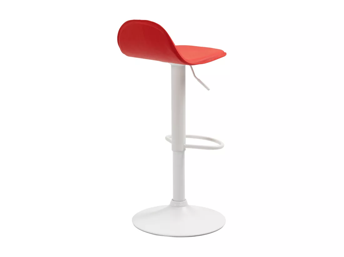 Lot de 2 Tabouret de bar - Similicuir & Métal - Rouge - Lana V2