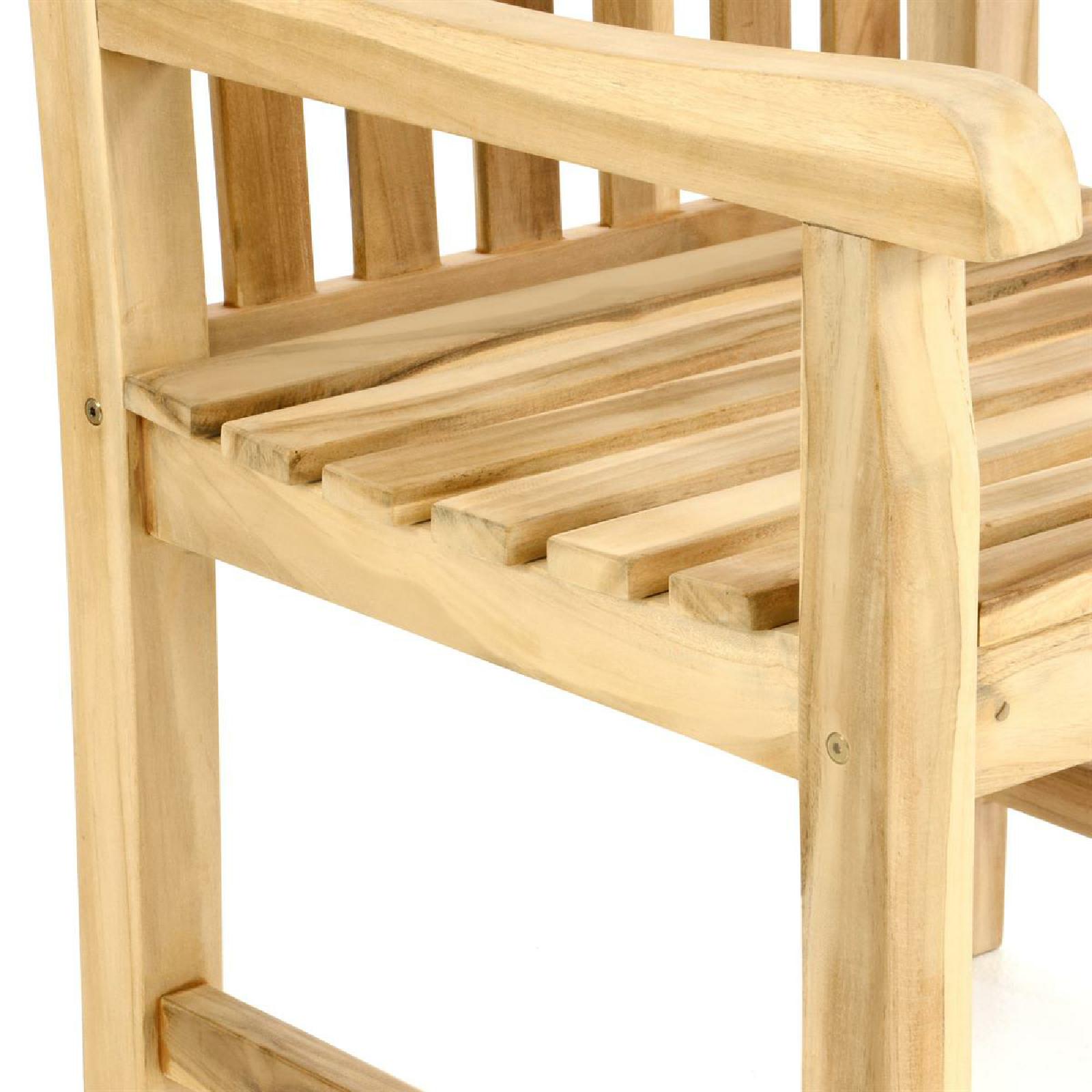 VCM Gartenstuhl Gartensessel Landhaus Teak Holz unbehandelt stilvoll