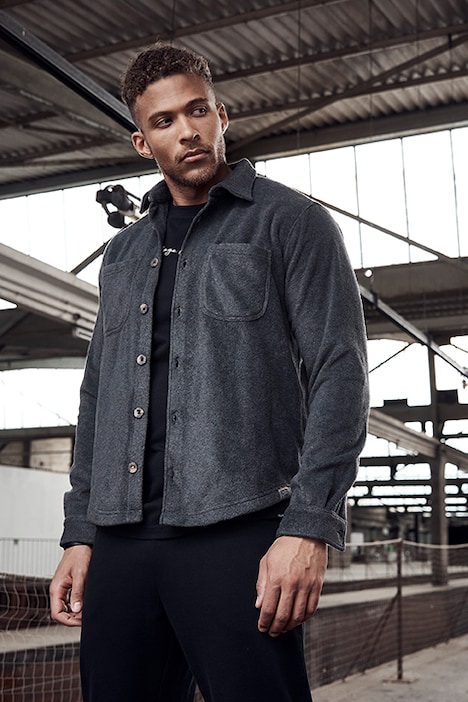 STHUGE Hemd, Overshirt, Fleece, Langarm, Modern Fit, Kentkragen, bis 8 XL
