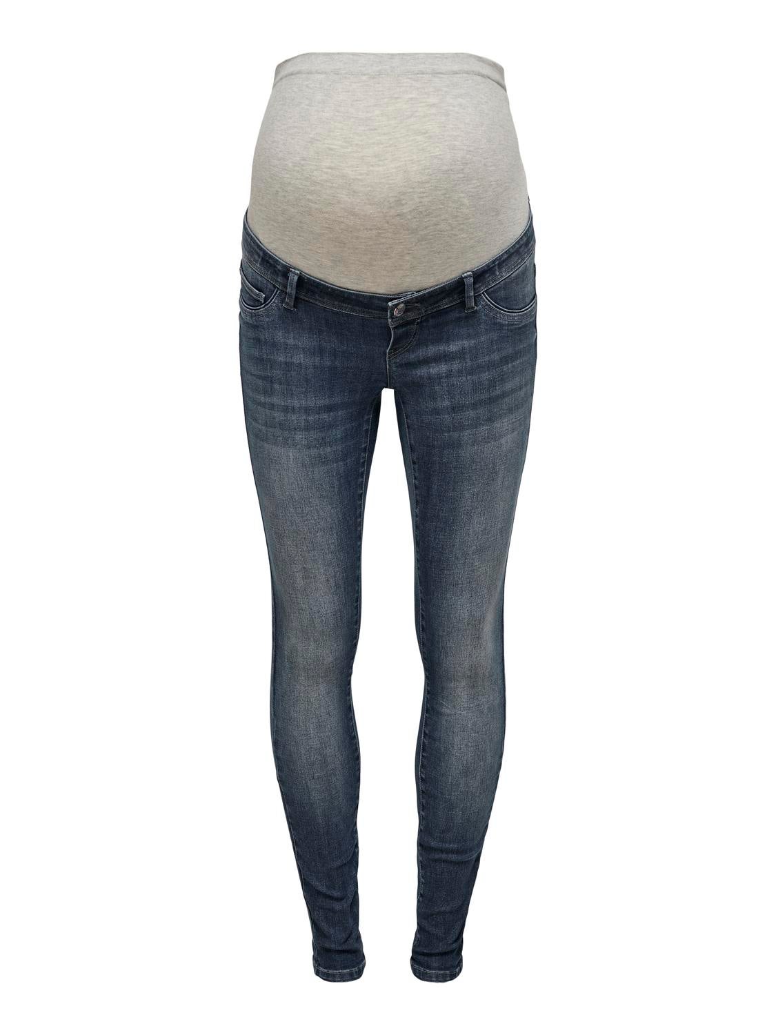 OLMWAUW Mittlere Taille Skinny Fit Jeans Blue Black Denim