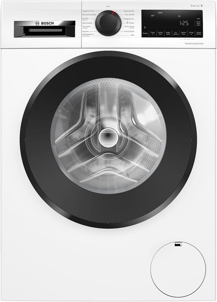 Bosch WGG234070 Serie 6 Waschmaschine, 8 kg, 1400 UpM, Active Water Plus: Maximale Energie- und Wasserersparnis, Speed Perfect: schneller saubere Wäsche, Fleckenautomatik, Nachlegefunktion