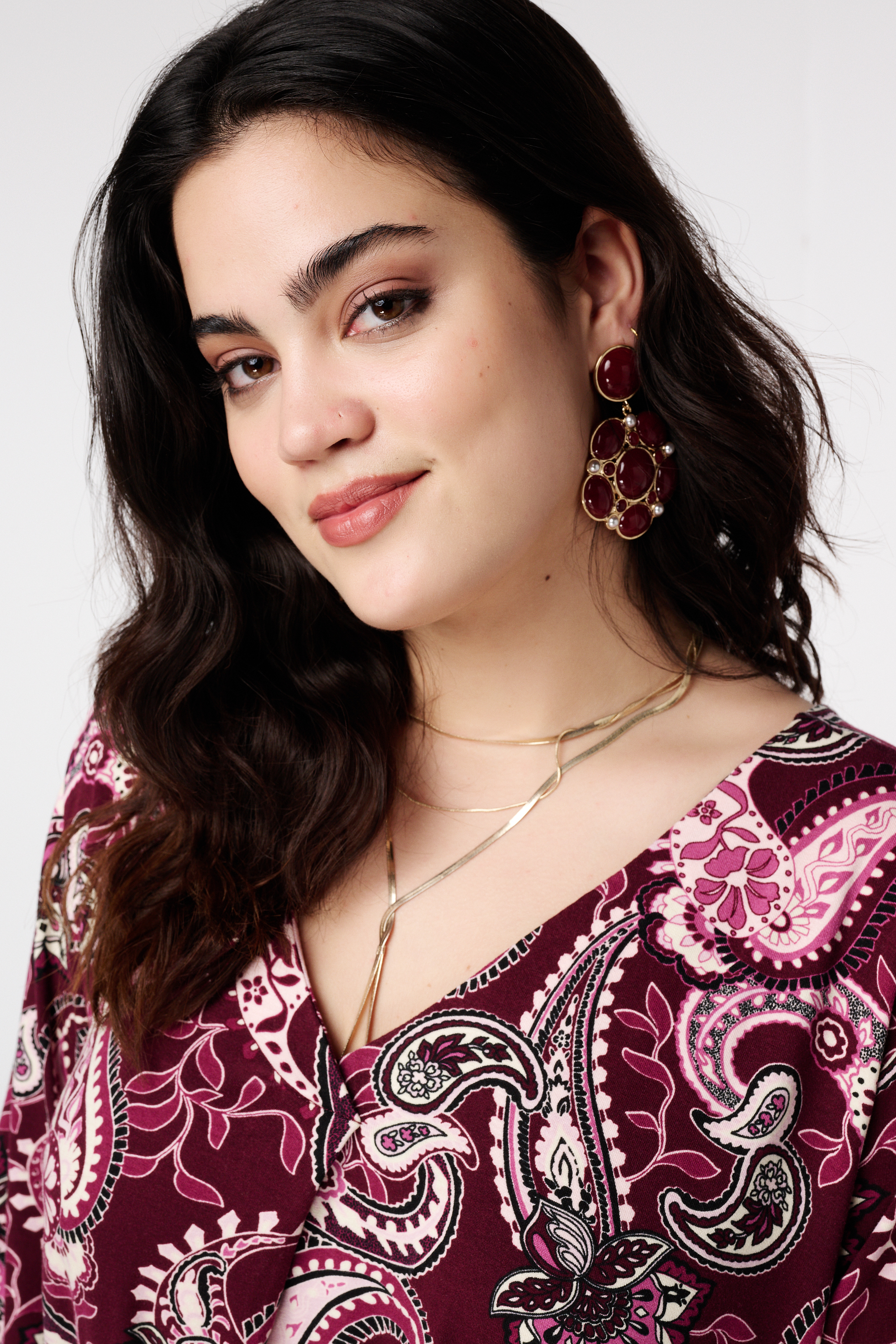 Top met paisleyprint Multi Pink