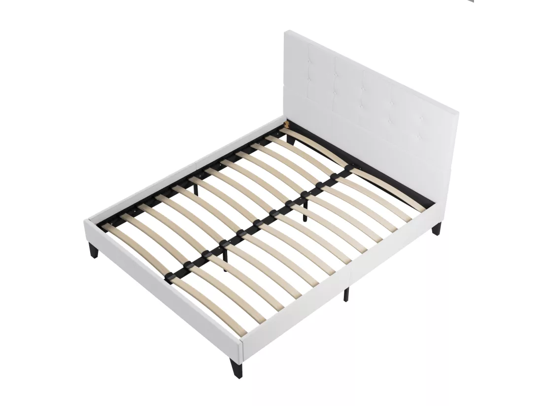 Ensemble Matelas + Lit Avec Tête De Lit 140x190 Cm, Sirius 16cm D’épaisseur Latex Naturel