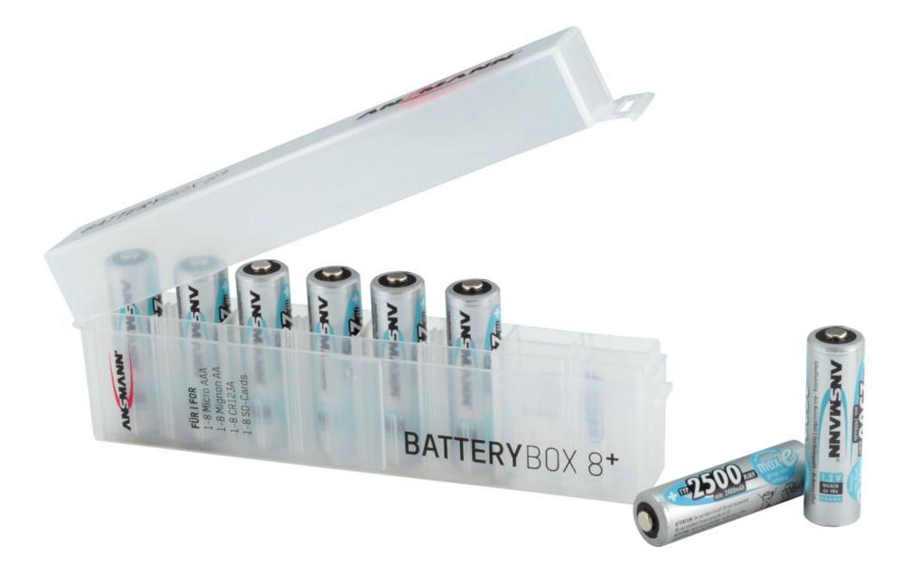 Batterie/Akku-Box 8 + für 8xAAA / 8x AA / 8x CR123A / 8x SDGarantiert eine optimale Lagerung von bis zu 8 Micro AAA/ Mignon AA Batterien oder Akkus
