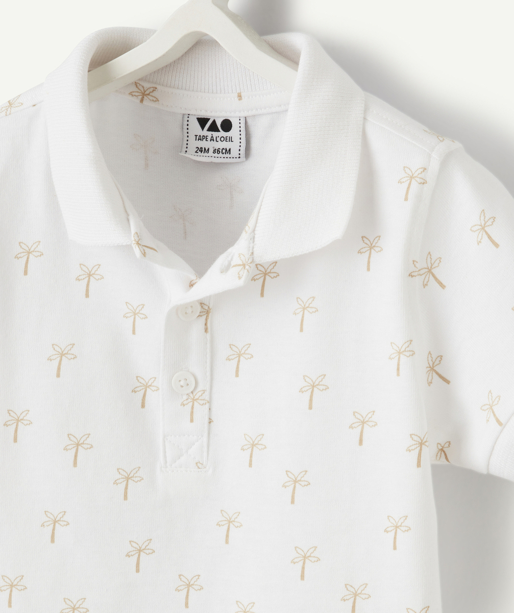 polo manches courtes bébé garçon en coton bio imprimé palmiers