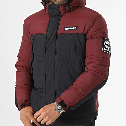 Doudoune Capuche Outdoor Archive A6S41 Bordeaux Noir