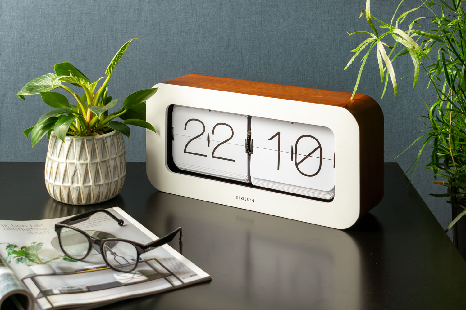 Wall / Table clock Matiz bamboo white