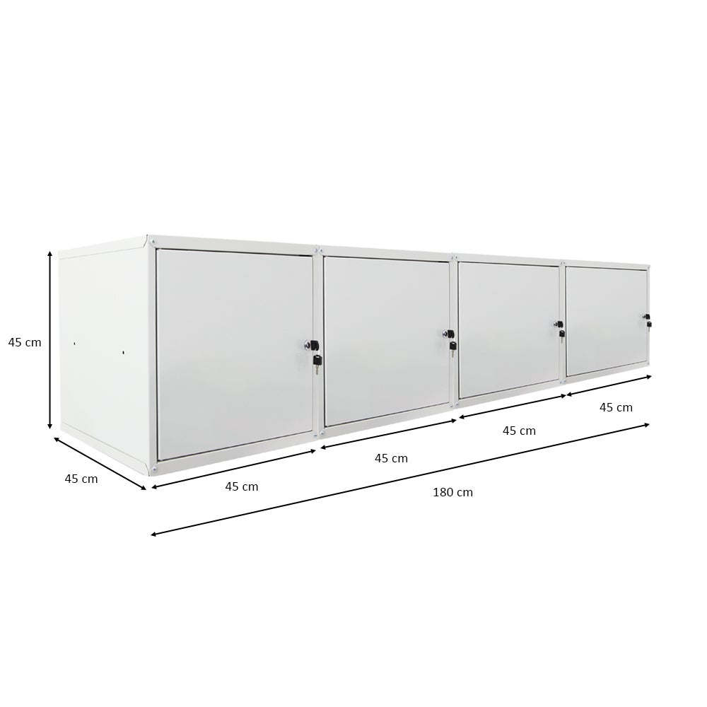PROREGAL Mega Deal 4x locker cubes Cubic XL HxBxD 45 x 45 x 45 cm grijs