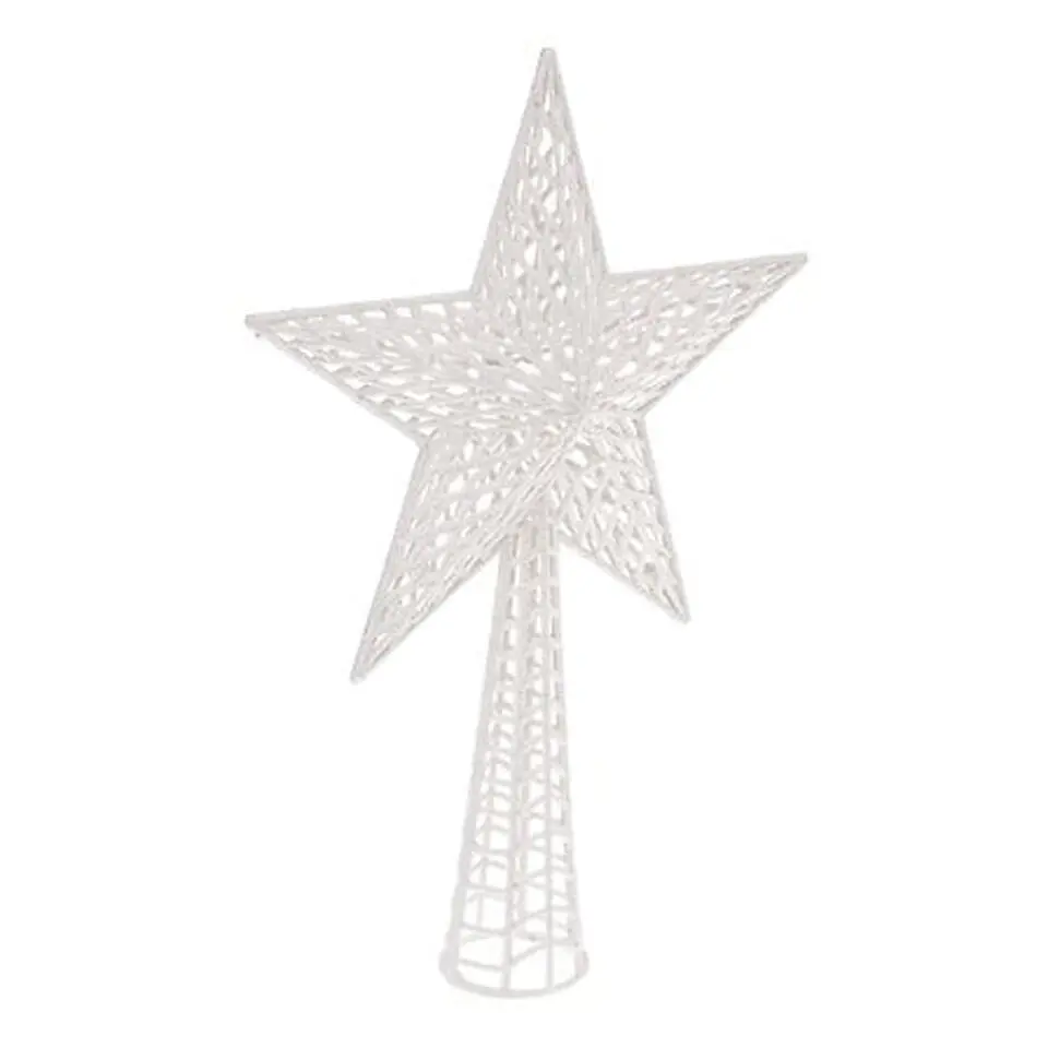 Feeric Christmas Kerstboom piek ster - wit - kunststof - 37,5 cm