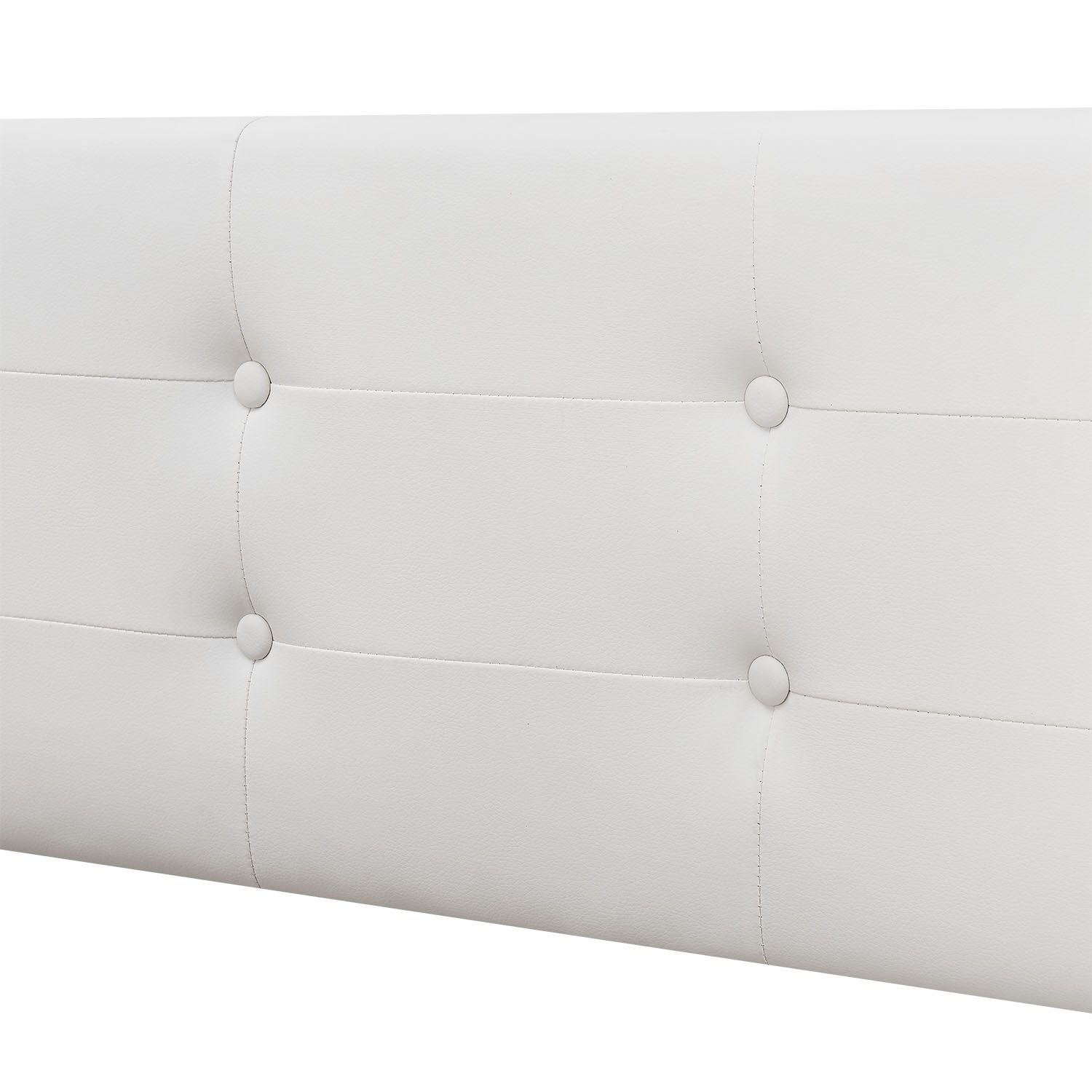 Juskys Polsterbett Marbella 140x200 cm weiß mit Bettkasten & Lattenrost – Bett mit Holzgestell