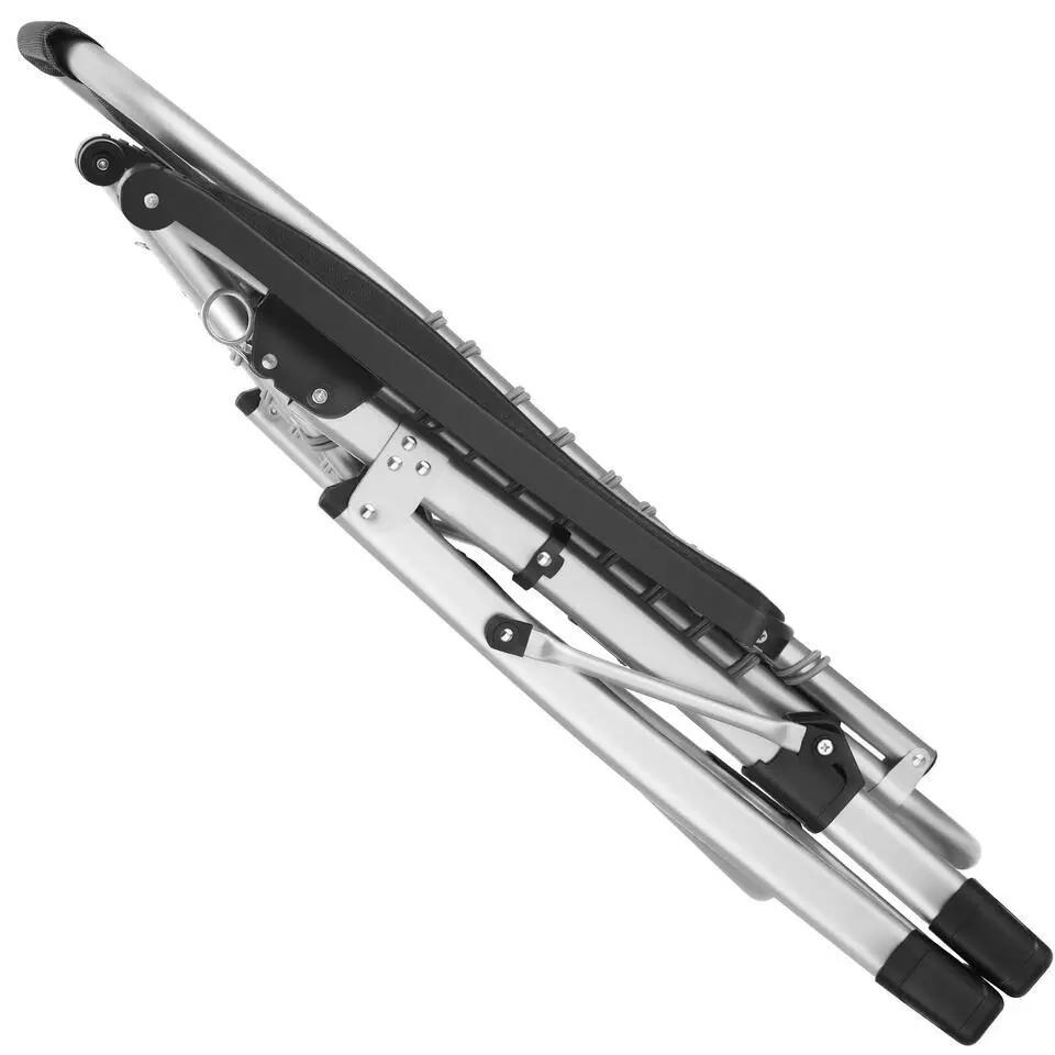 tectake - Ligbed Cloud inklapbaar, traploos verstelbaar, Lichtgrijs