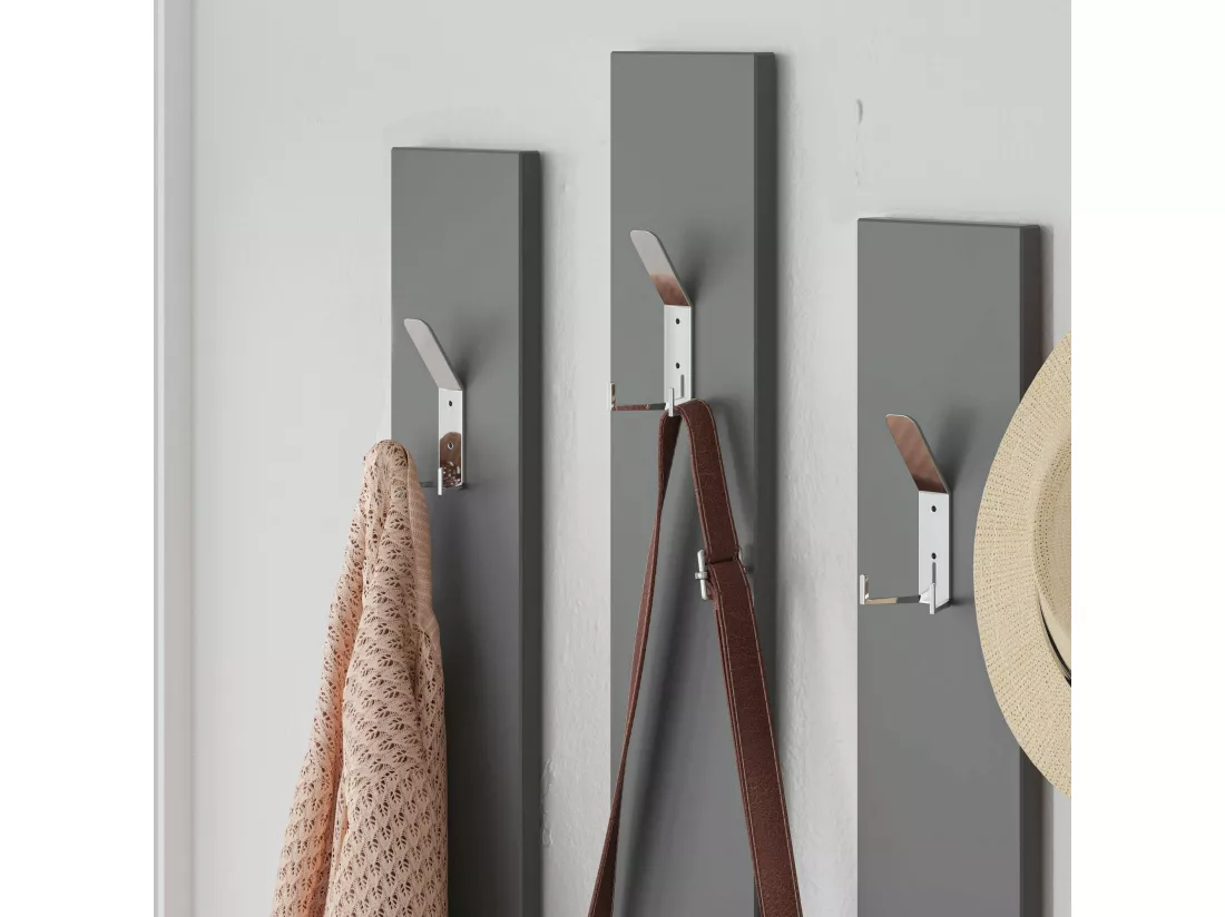 Meuble d'entrée Himalia, Crochet d'entrée, Composition pour l'atrium, Console de rangement multifonction, 137x35h55 cm, Taupe et Anthracite