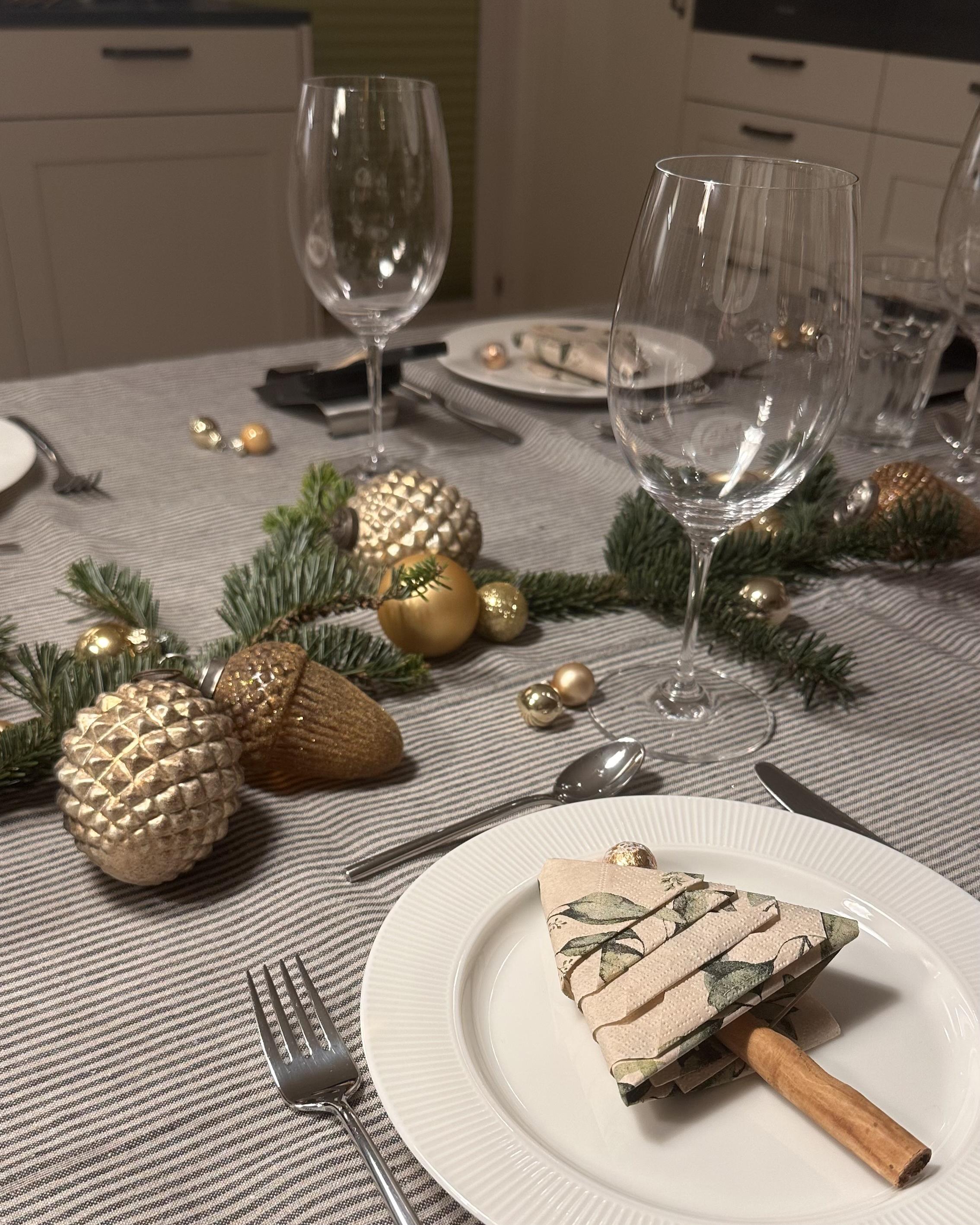 Set van 6 kerstballen AMBRE Glas Goud