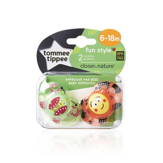Lot de 2 sucettes Fun    Aléatoire        18-36 mois   de               Tommee Tippee