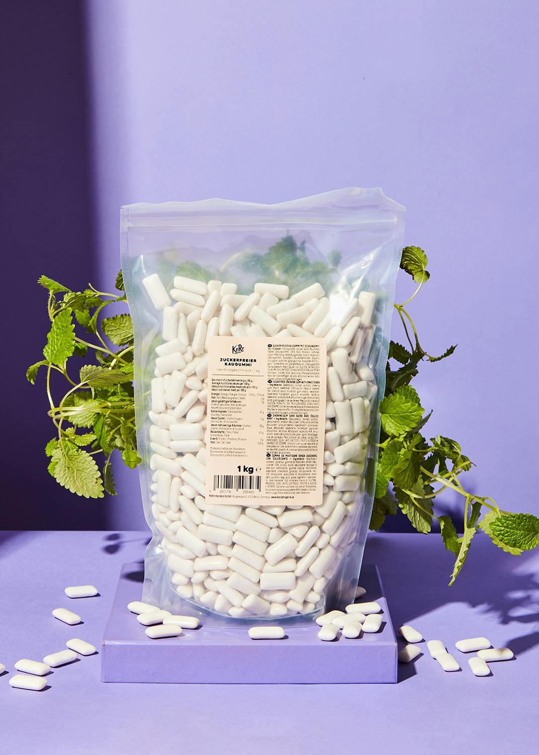 Zuckerfreier Kaugummi mit Menthol 1 kg