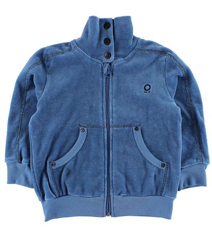 Katvig Velours Cardigan - Hellblau m. Reißverschluss
