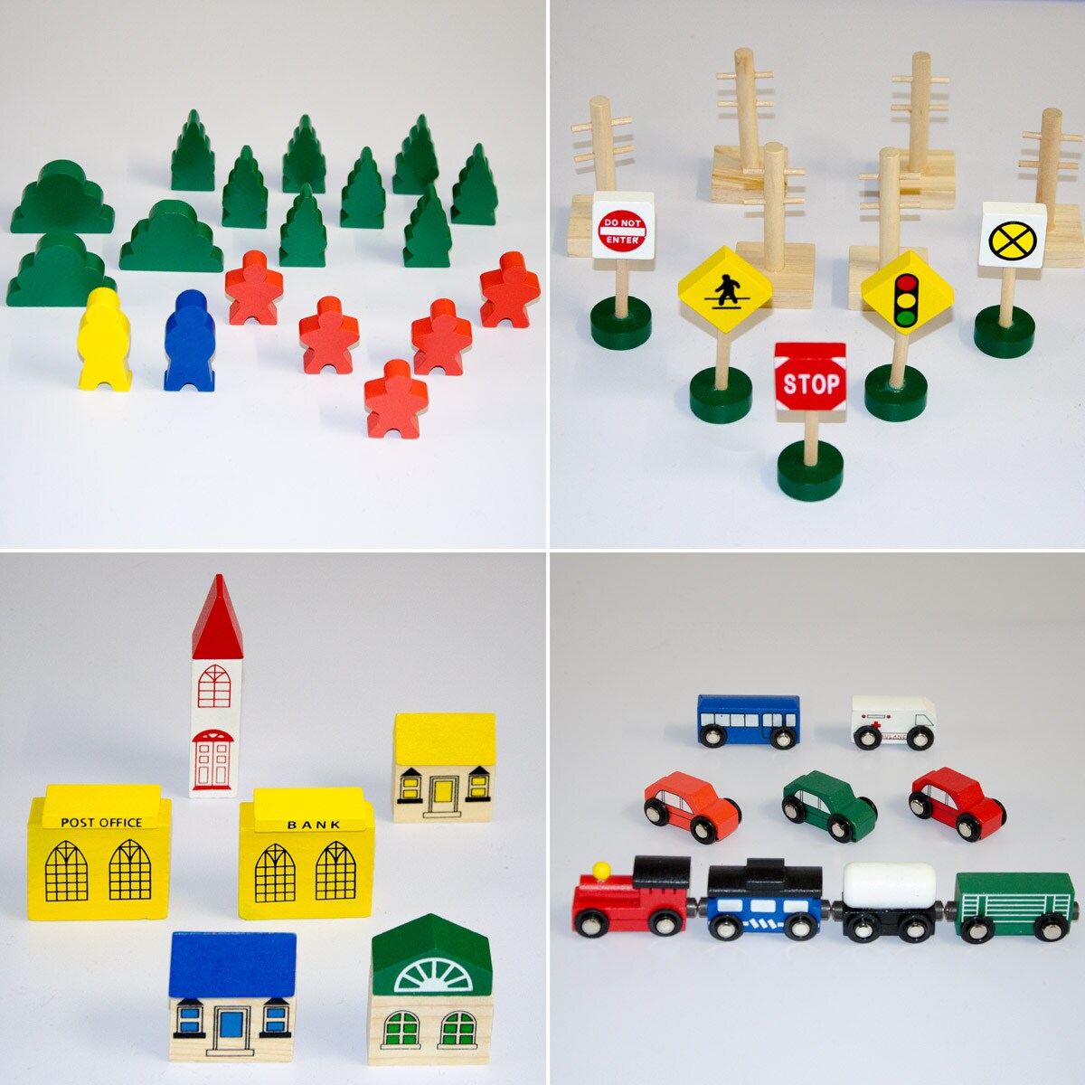 96 Teile XXL Holzeisenbahn Set - 6m Schienen - Holz Eisenbahn Kinder Spielzeug