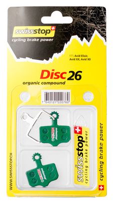 SWISSTOP Paire de plaquettes Organiques Disc 26 Avid/Sram Elixir XX XO DB