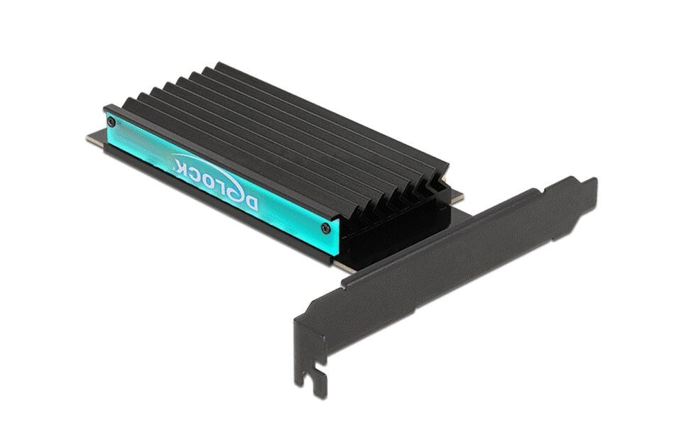 Host Bus Adapter PCIe x4 - M.2, NVMe, Key M, RGB-LEDPCI-Express x4 Schnittstellenkarte mit einem M.2-Slot und RGB-LED-Beleuchtung