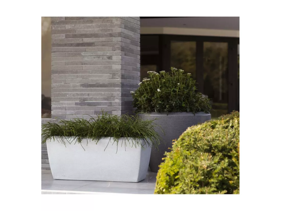 Pot à plantes conique bas Arc Granite 60x48 cm Anthracite