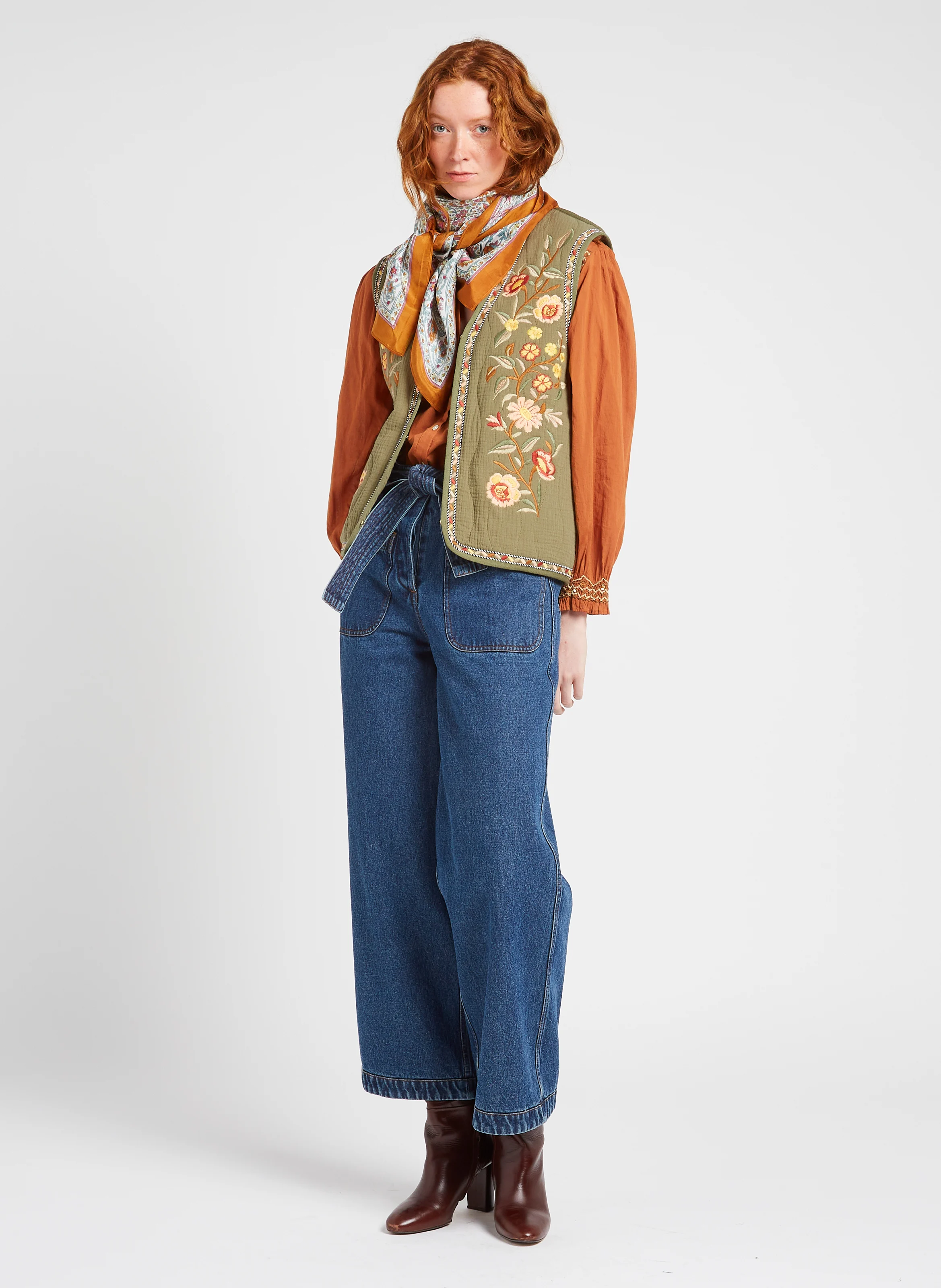 ROMY - Foulard imprimé en soie | Multicolore