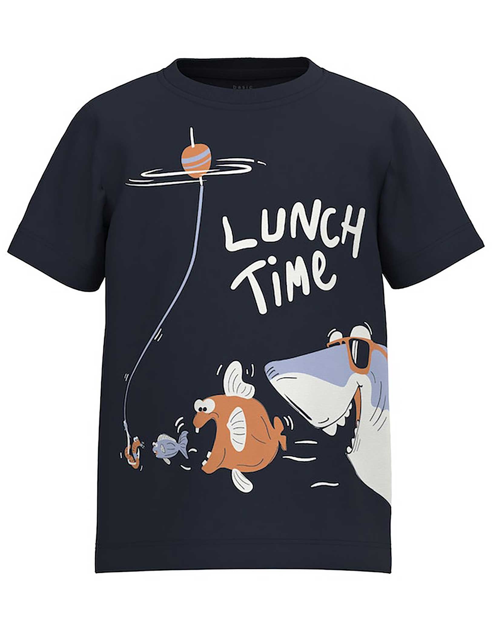 T-Shirt NMMVILASSE LUNCH TIME in dark sapphire