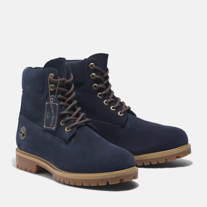 Timberland C.F. Stead Indigo Suede Heritage 6-Inch Boot pour homme en bleu foncé