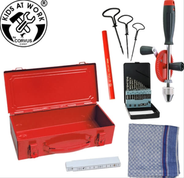 Kids at Work Werkzeug Set Metall Box 02 - Zum Messen und Bohren